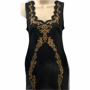 Ericdress Women’s Little Black Dress Black & Gold